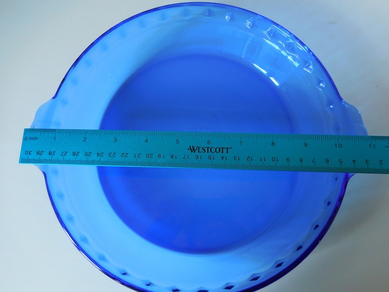 Vintage Pyrex Cobalt Blue Glass Fluted Pie PlatePyrex #229 9.5 Inches