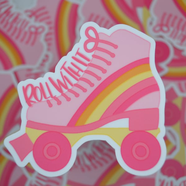 Roll With It Sticker | Roller-skate Sticker