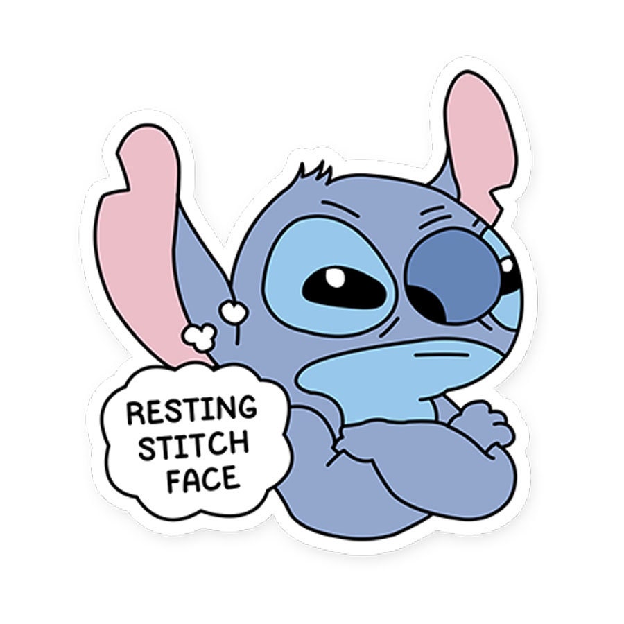lilo stitch sticker resting stitch face disney glossy etsy