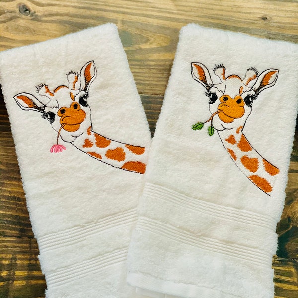 Giraffe Embroidery Etsy