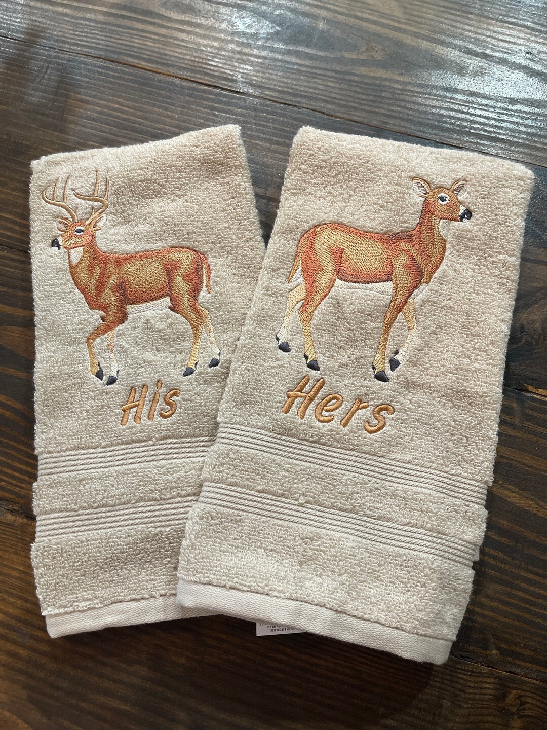 His and Her Deer Towel Set// Couple Towels// Bath Towel Set // Etsy