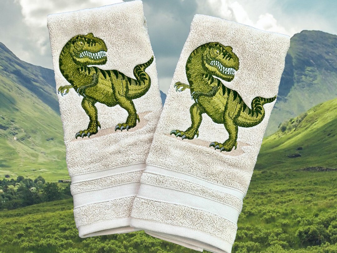 Dinosaur Towels // Tyrannosaurus Dinosaur Towels// Bath Towel Set