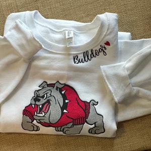 Sudadera bordada de los Bulldogs: camiseta de fútbol para el día del partido