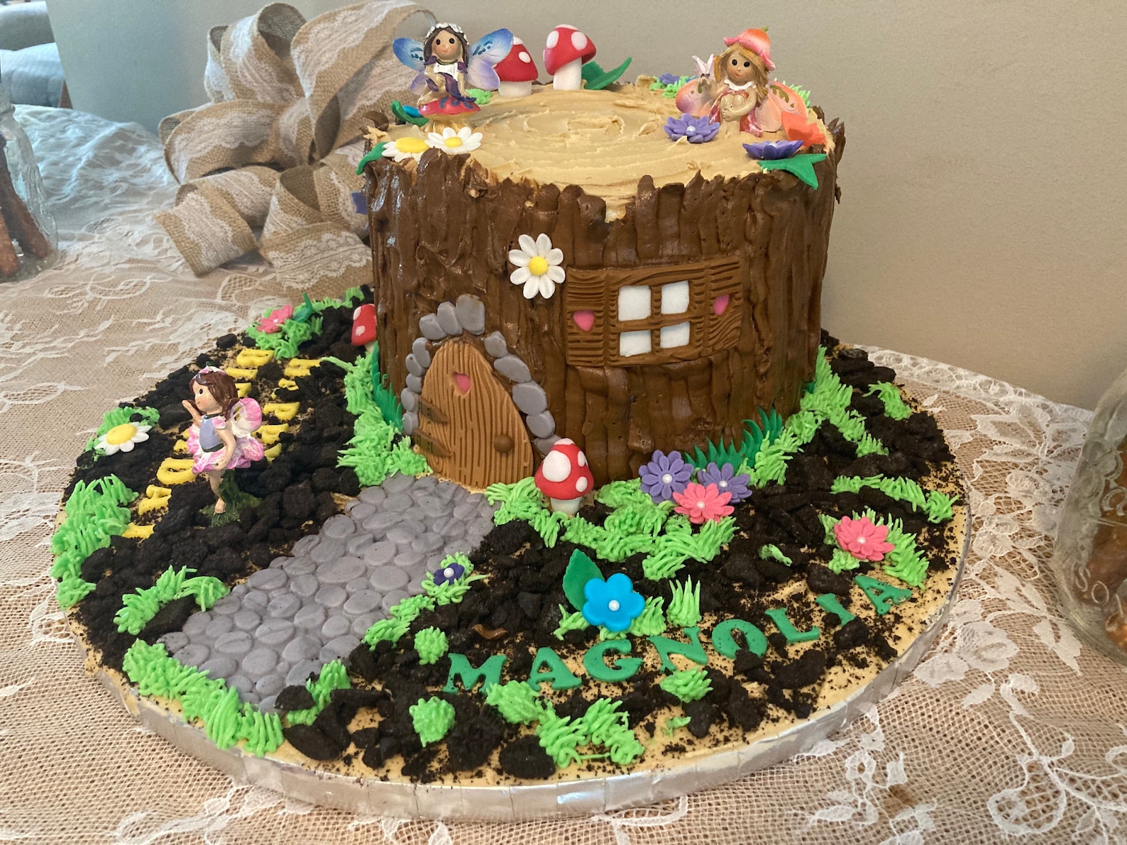 Enchanted Fairy Fondant Cake Toppers Pink and Gold Set Etsy