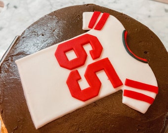 Fondant Sports Jersey cake topper - cake decorations