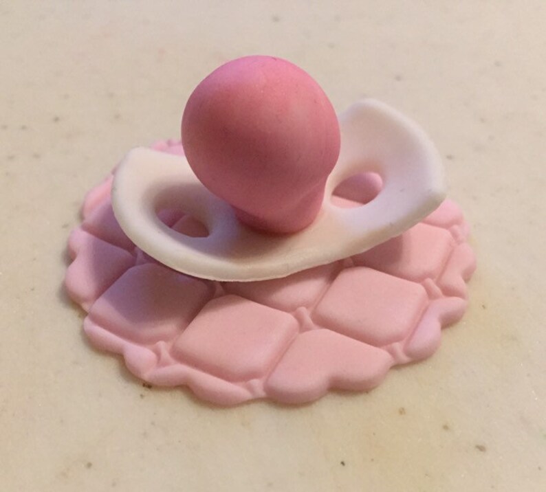 Baby shower fondant cupcake toppers 4 pieces total