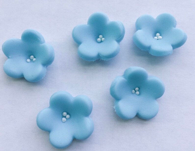 Fondant Blossom Cupcake and Cake Topper Edible Flowers for Cakes-Set of 12 Tiny Fondant Flowers