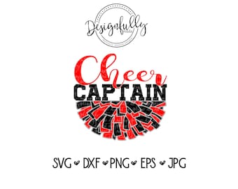 Cheer Captain, Cheerleader, Cheer Coach, Cheer Mom, Cheer Squad, Pom Pom, High School Cheer, Silhouette, Cricut, Cut Files, SVG, DXF, EPS