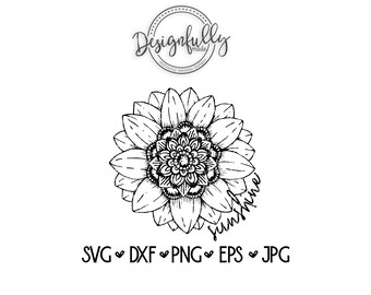 Sunshine Mandala, Sunshine SVG, Sunflower Cut File, Mandala SVG, Tumbler Decal, Tumbler Design, T-Shirt Design, Decal Graphic, Sticker Art,