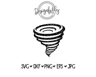 Tornado SVG, Tornado Cut File, Twister SVG, Tornado Clipart, Hurricane, Storm, Typhoon SVG, weather, Silhouette Cameo, Cricut, Cyclone, dxf