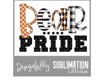 Bear Pride, Sublimation Transfer Design, Printable HTV Design, School Spirit, Football Mom, Elementary Teacher, Spirit Wear, Middle School
