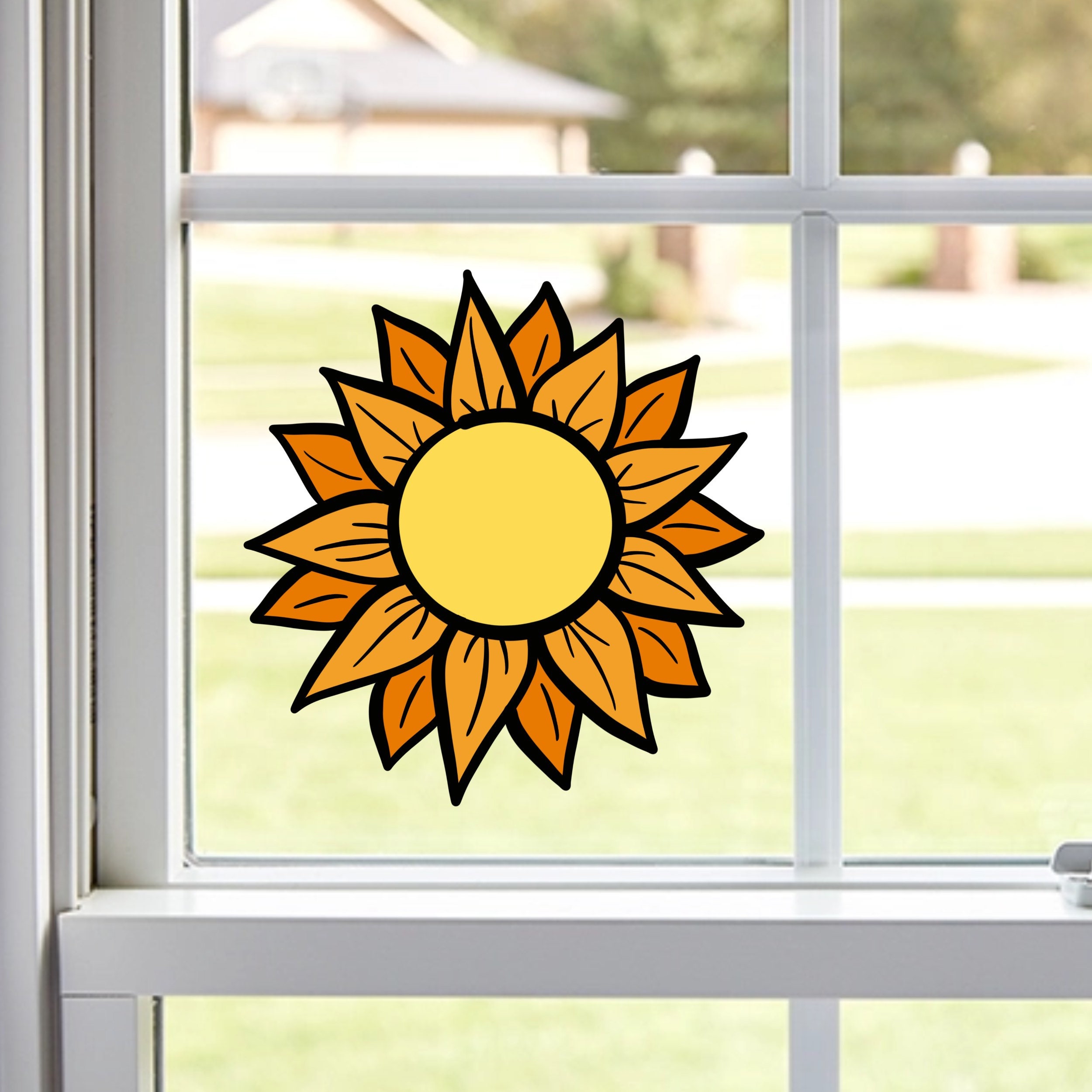 Sunflower Vinyl Decal Car Decal Flower Cling Permanent Etsy
