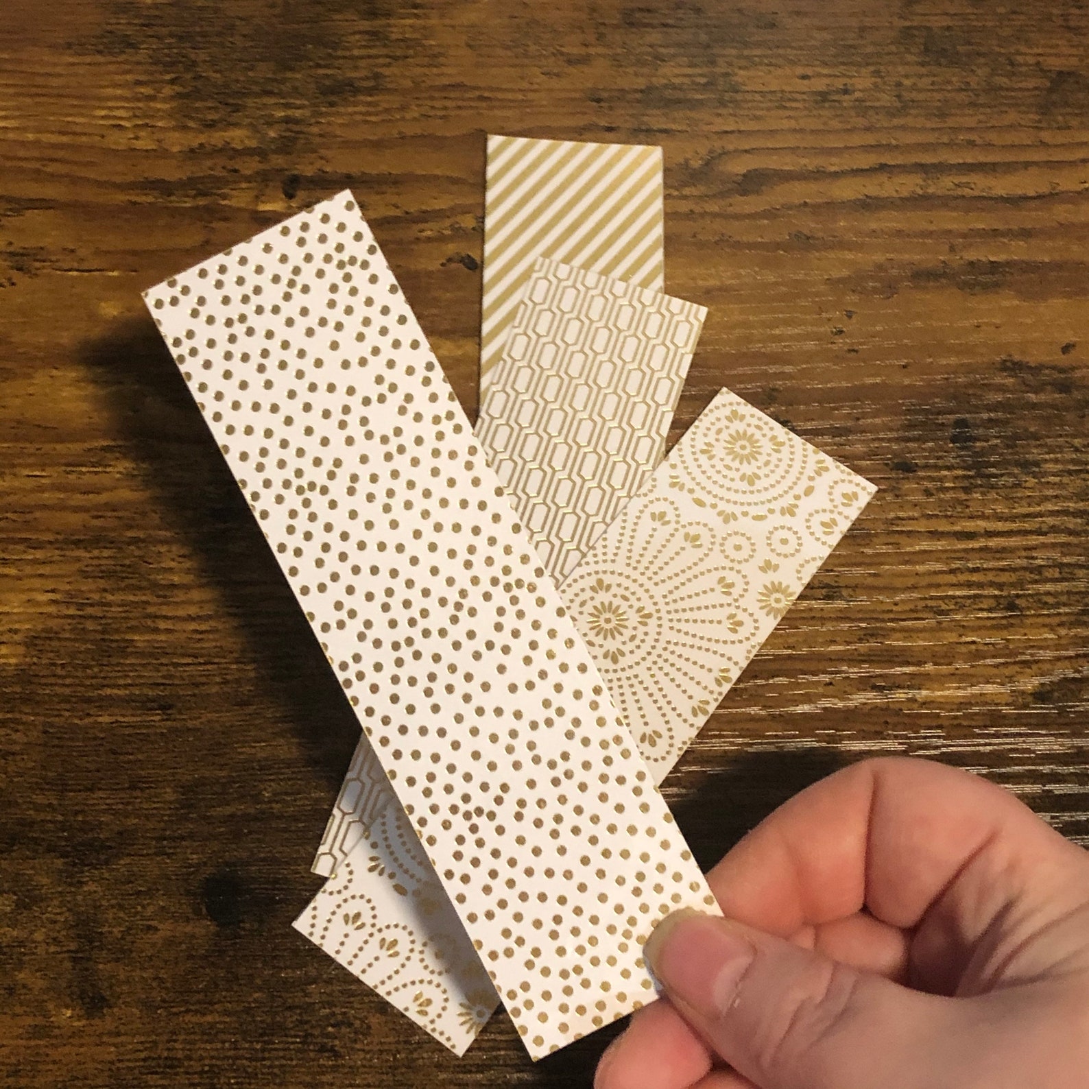 Gold Foil Bookmarks // Golden Laminated Foiled Circles Polka Etsy