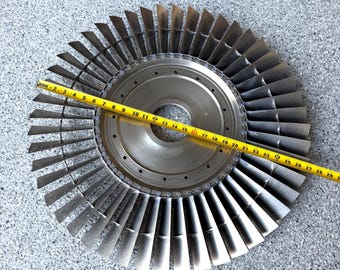 Titanium Jet engine disk. Boeing table mirror art desk model blade coffee legs wall flight sim wind tunnel