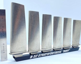 Boeing B-52 titanium Jet engine blade set.  Desk model display BUFF Air Force pilot gift