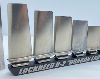 U2 Spy Plane Jet engine blade set.  Desk model display skunkworks SR-71 pilot gift