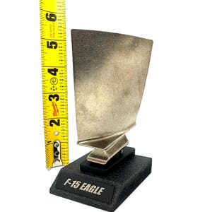 F-15 Eagle 5th stage titanium F-110 jet engine blade display desk model boeing USAF fighter pilot gift memorabilia