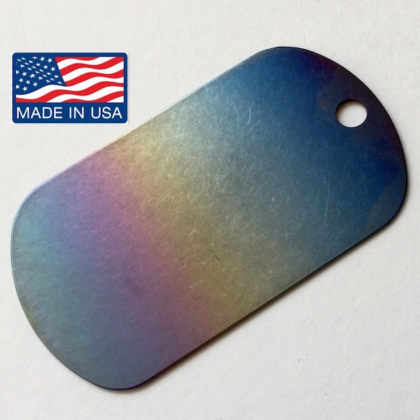 Titanium Rainbow Natürlicher Hundeanhänger USA. ID Medical Alert Kette Dogtag Military Halskette ID Tag Airforce Navy Marines Army Geschenk graviert