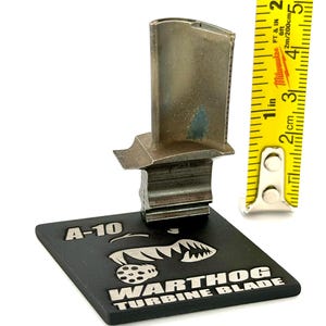A-10 Warthog Jet Engine TF34-100 high temp turbine blade display. Fighter Pilot gift USAF desk model