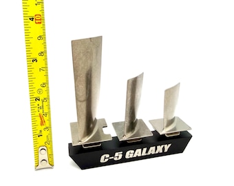 C-5 Galaxy Titanium jet engine blade set. Desk model pilot gift wall art turbine