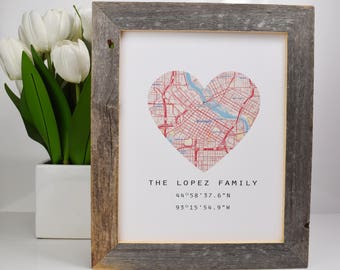 Housewarming Gift Personalized Map Our First Home New Realtor Closing Homeowner Homeowners Custom Coordinates