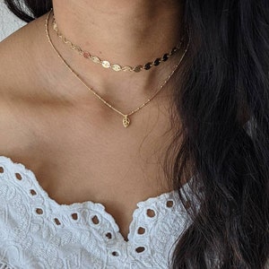 Dainty Coin Circle Choker Necklace 14k Gold Filled image 4