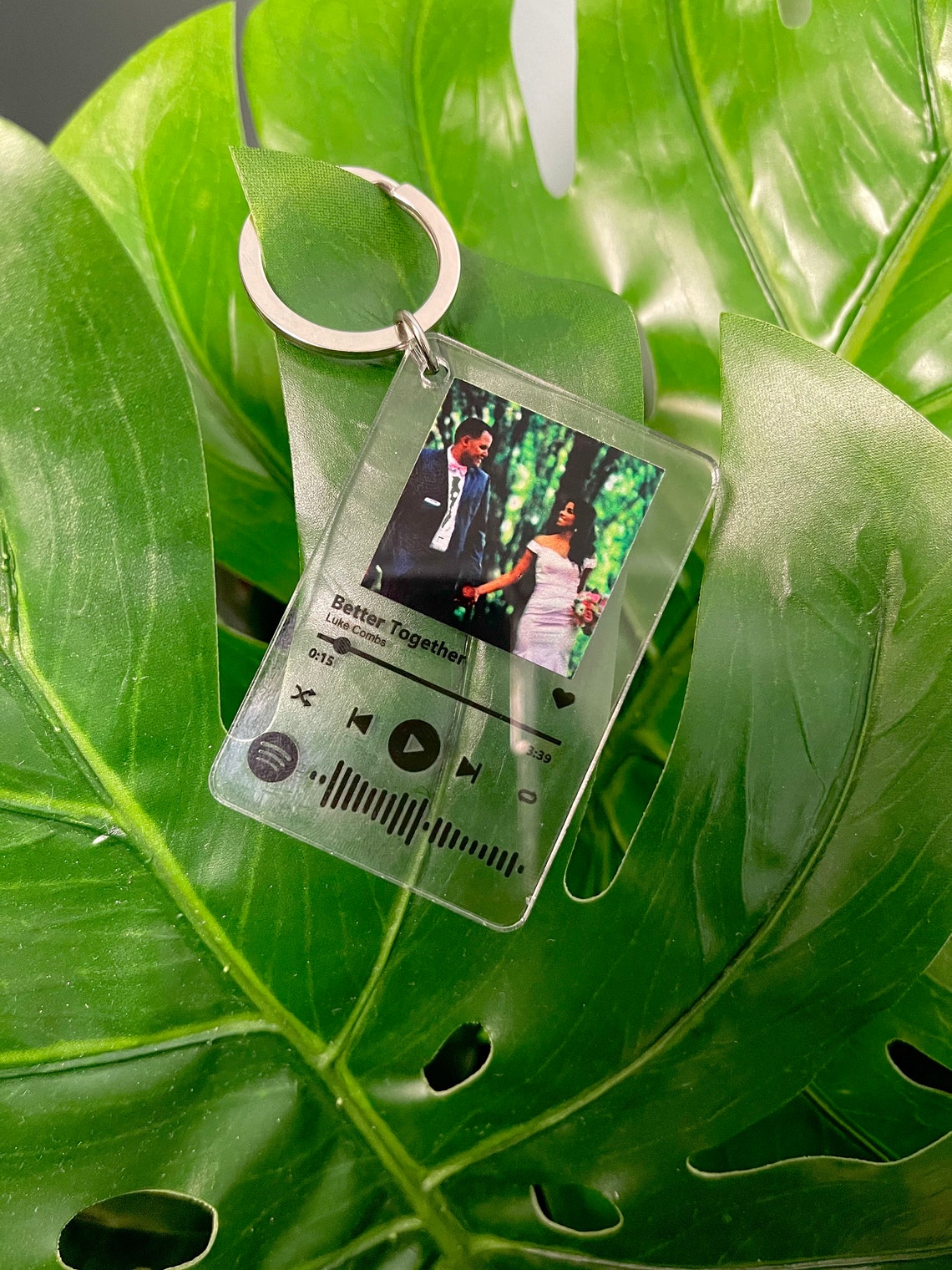 Spotify Keychain with Photo UV Printed on acrylic. Not Vinyl. Etsy