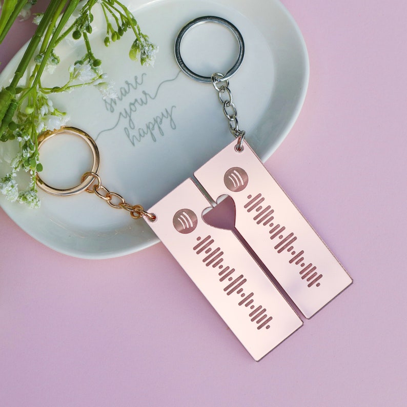 2 Personalized Spotify Code Keychain  Laser Engraved  image 1