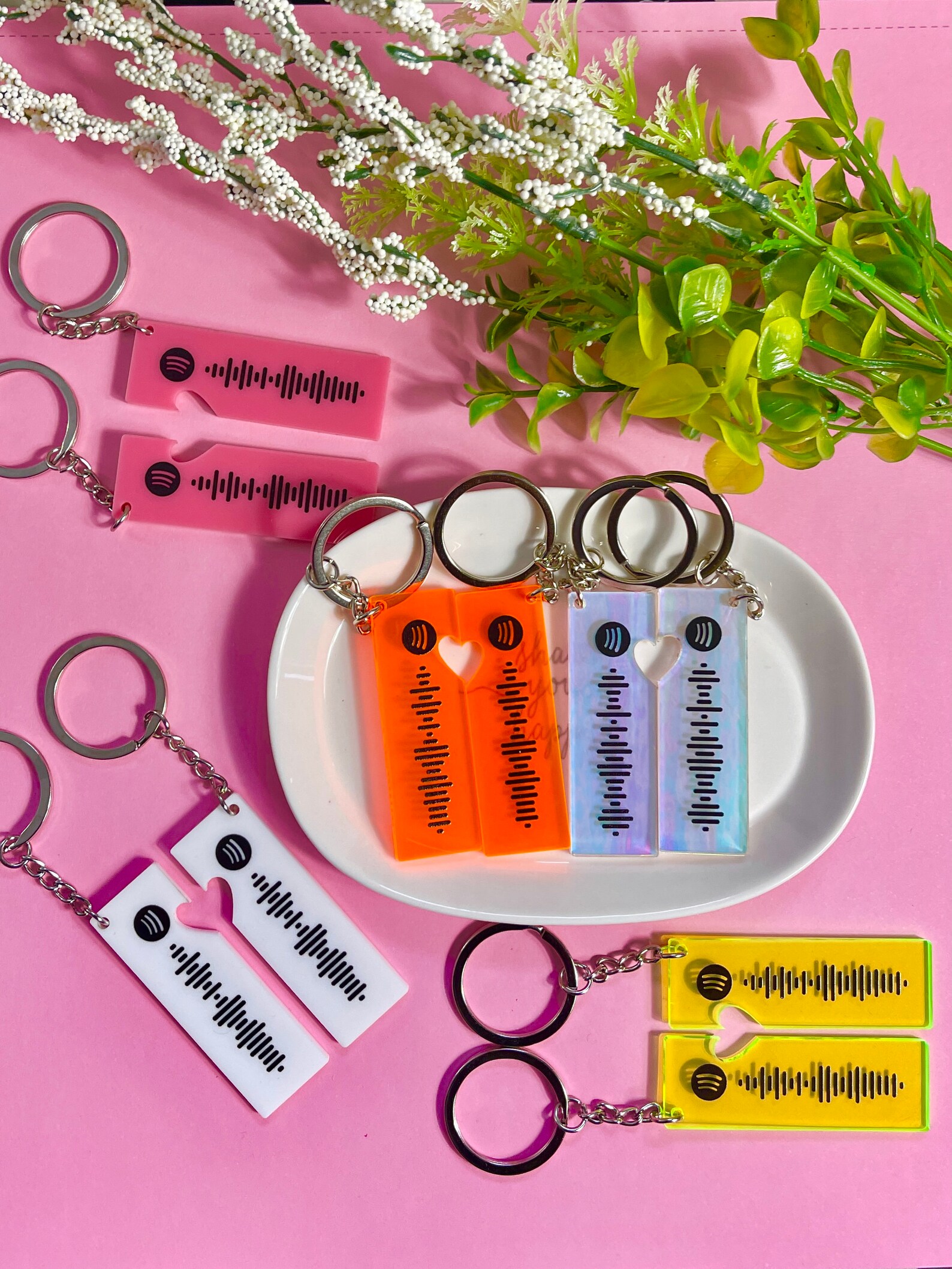 2 Personalized Spotify Code Keychain UV Printed Playlist | Etsy