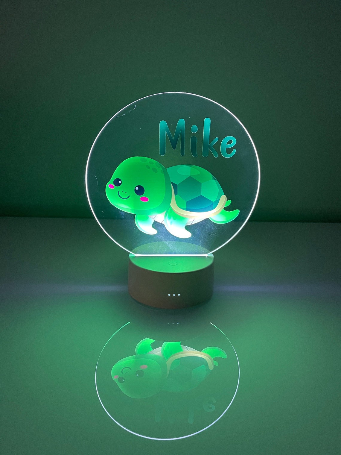 Turtle Night Light Personalized LED Night Lamp for Kids Etsy