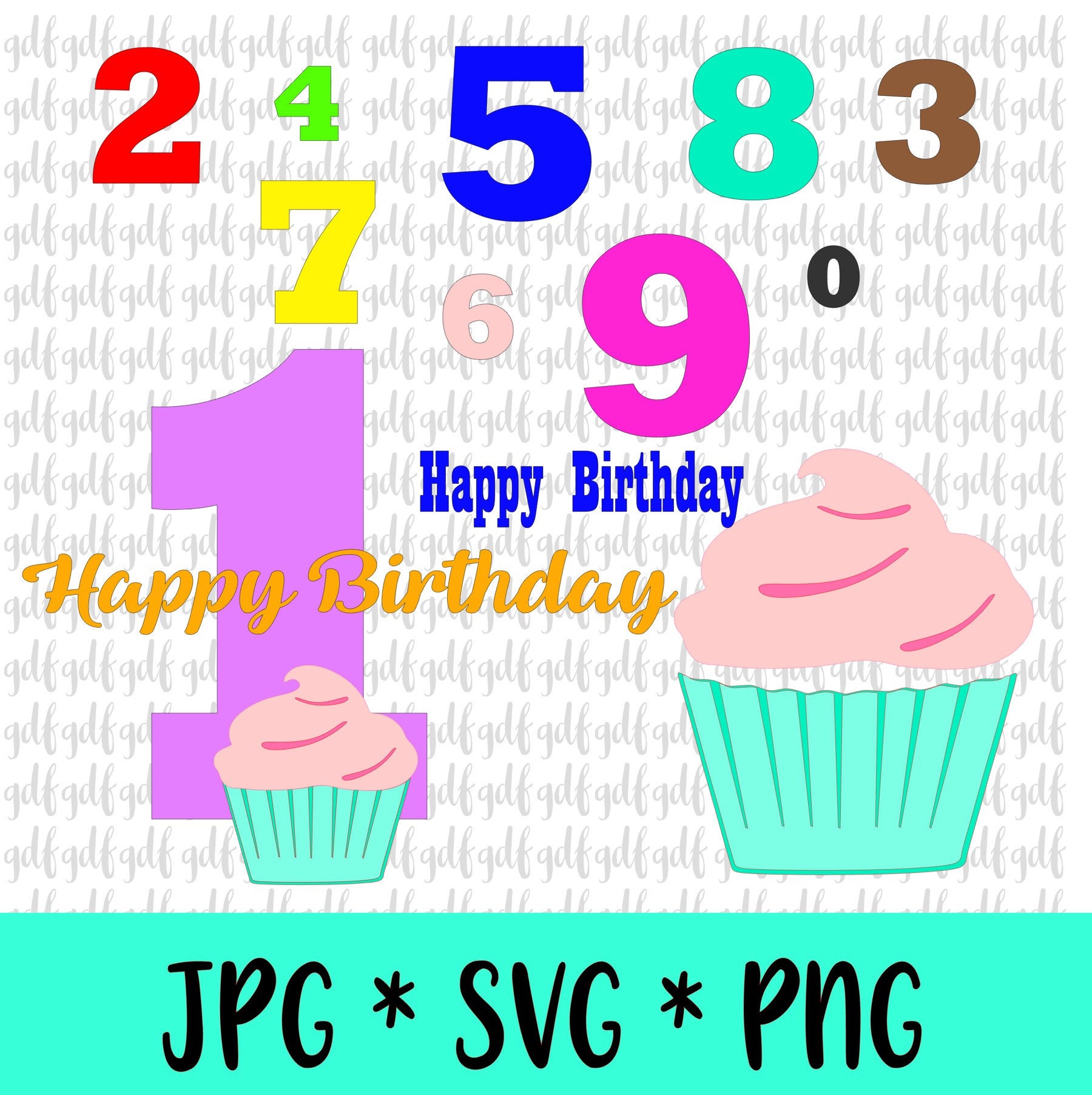 Download Happy Birthday Svg Cupcake Svg Cute Svg Svg Designs Etsy