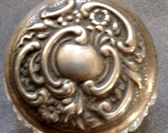 1898 Silver Capped Glass Trinket Box