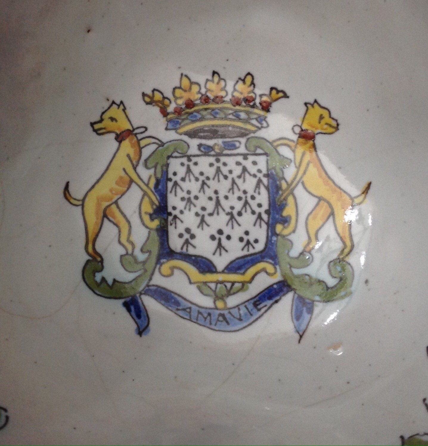 Très Rare Coupe en Forme de Céver-Fcère Faïence Desvres-Boulogne Henri Delcourt