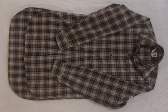 French vintage size 37 long checkered shirt / vin… - image 5