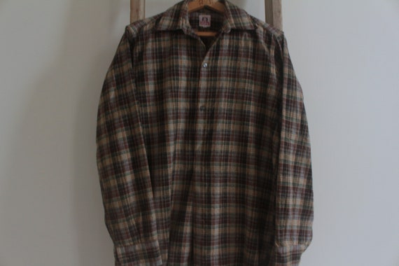 French vintage size 37 long checkered shirt / vin… - image 3