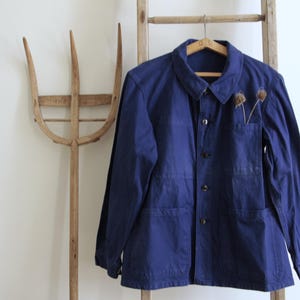 French vintage workwear blue jacket
