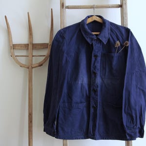 French vintage blue workwear jacket