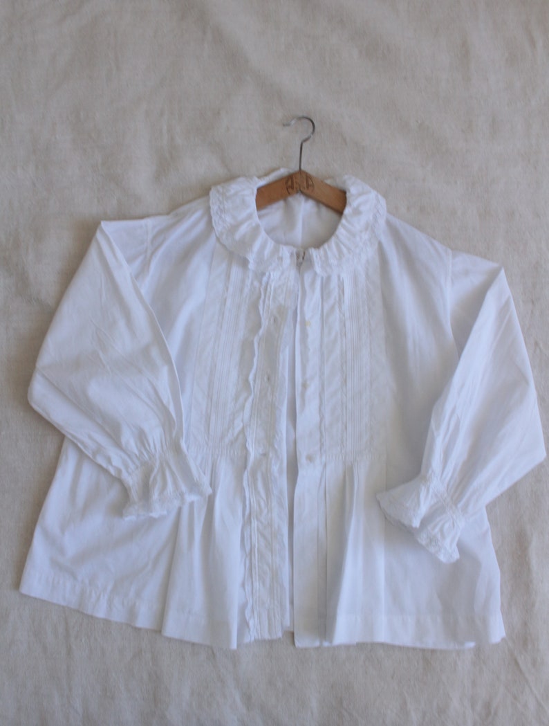 Antique French white cotton blouse / white lace top / Antique French Edwardian cotton blouse zdjęcie 2