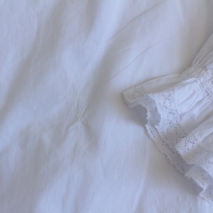 Antique French white cotton blouse / white lace top / Antique French Edwardian cotton blouse zdjęcie 5