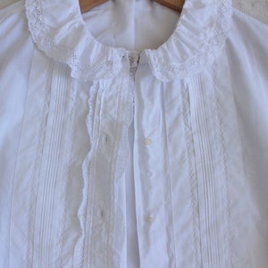 Antique French white cotton blouse / white lace top / Antique French Edwardian cotton blouse zdjęcie 3