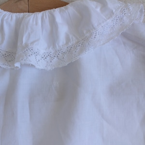 Antique French white cotton blouse / white lace top / Antique French Edwardian cotton blouse zdjęcie 6