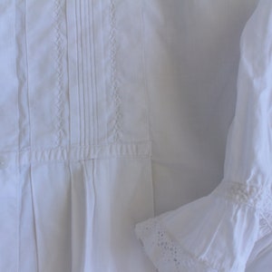 Antique French white cotton blouse / white lace top / Antique French Edwardian cotton blouse zdjęcie 4
