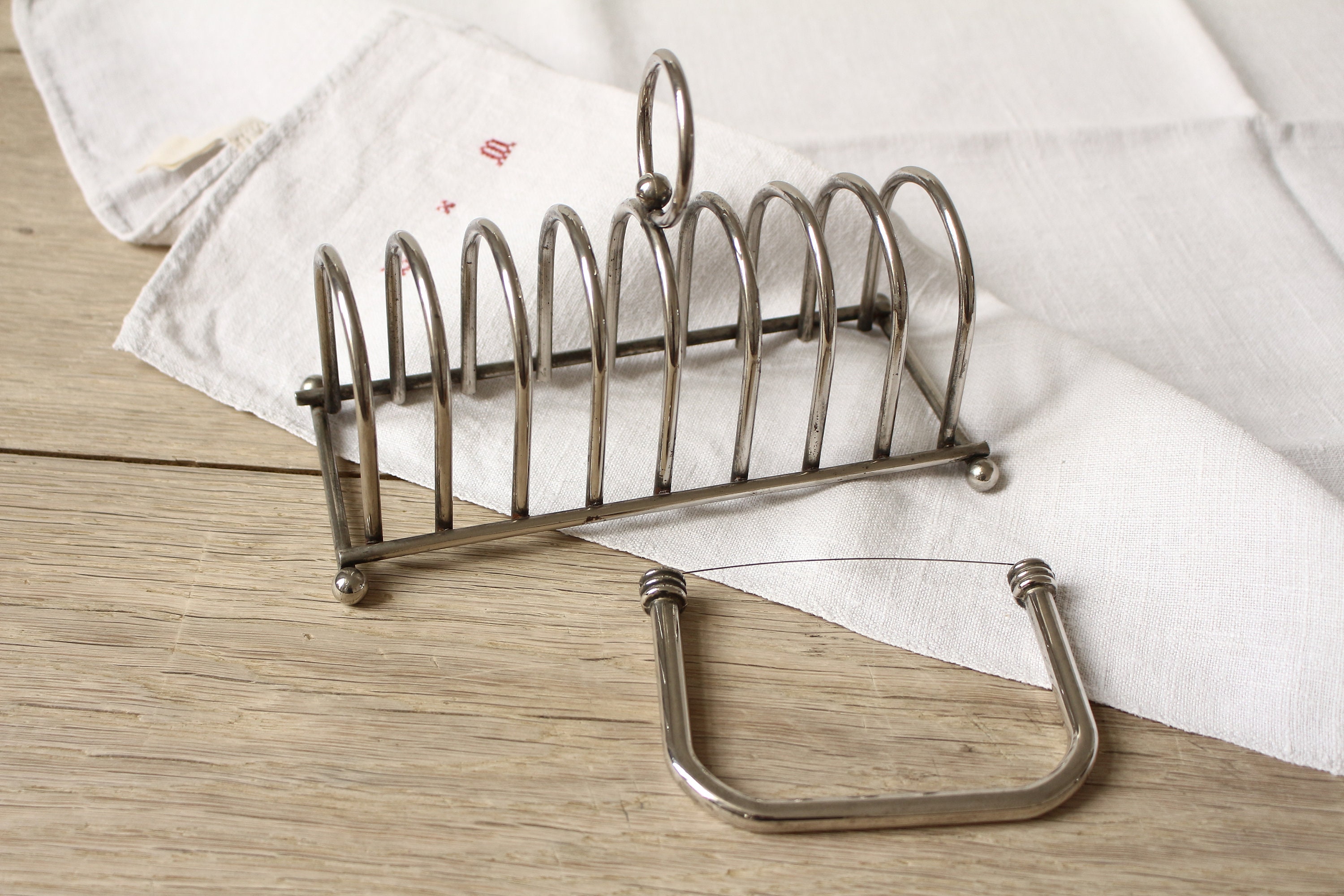 French Vintage Silver Plated Toast Rack & Butter Thread