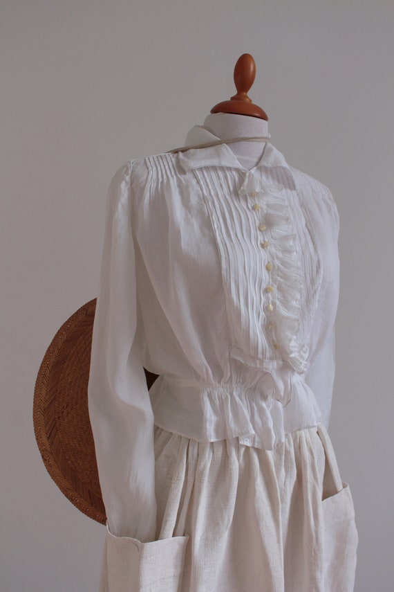 French antique organza blouse