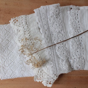Set of five french antique church blouse border / french lace church decor