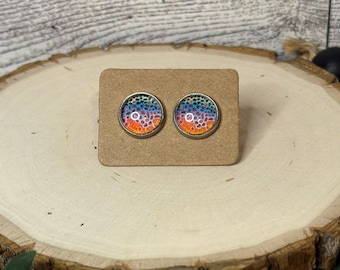 Brook Trout Stud Earrings, 10mm