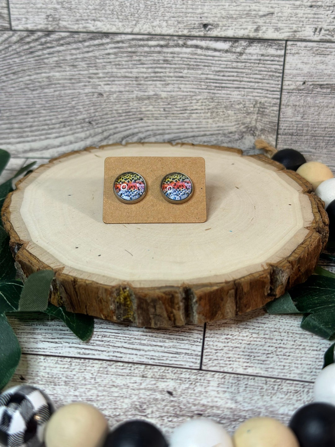 Rainbow Trout Earrings / Trout Earrings / Trout Studs / Rainbow Trout