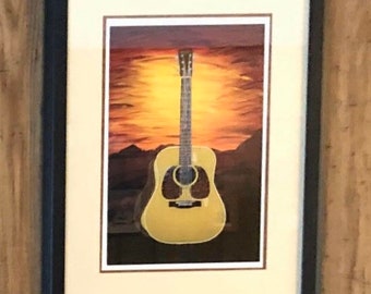 Billy Strings '48 D-28 Guitar Art Print: Bluegrass Music Gift (13"x19")