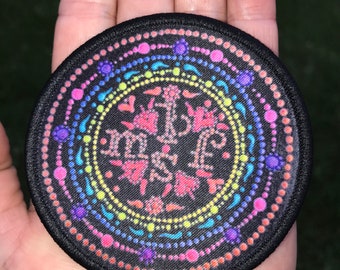 BMFS inspired- 3” Dotillism Iron-On Printed Patch w Embroidered Border