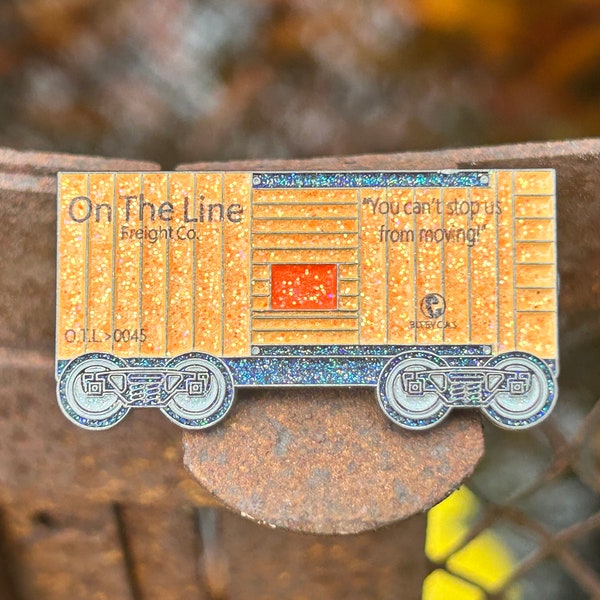 Billy Things Train Fest- On The Line Freight Co. Billy Strings Fan Art Glitter Enamel Pin Limited Edition 66 BMFS Double Posted Numbered